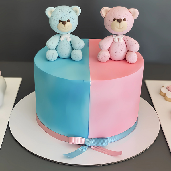 Boy or Girl Teddy Baby Shower Cake