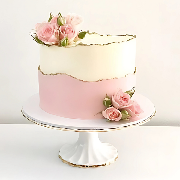 Bridal White Pink Cake