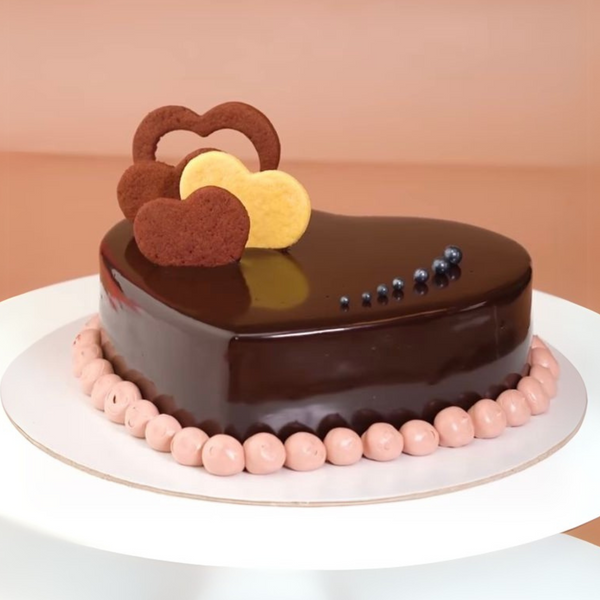 Chocolate Truffle Heart Shape Cake