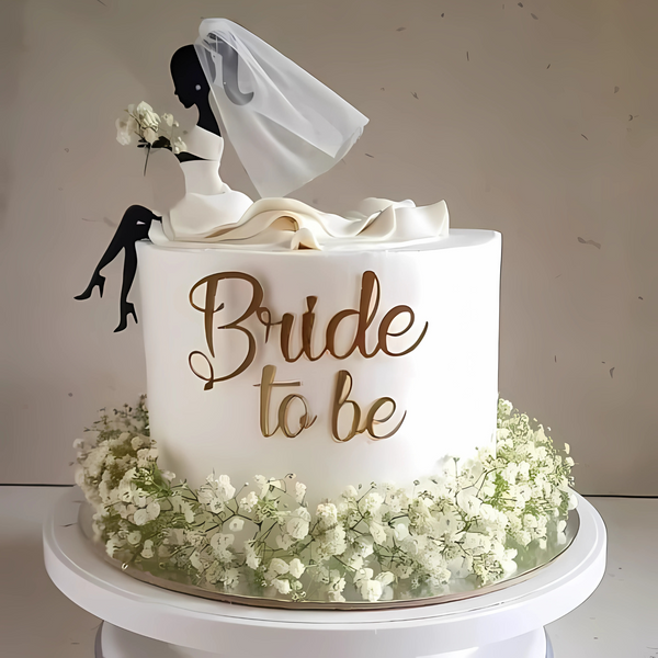 White Golden Bride Cake